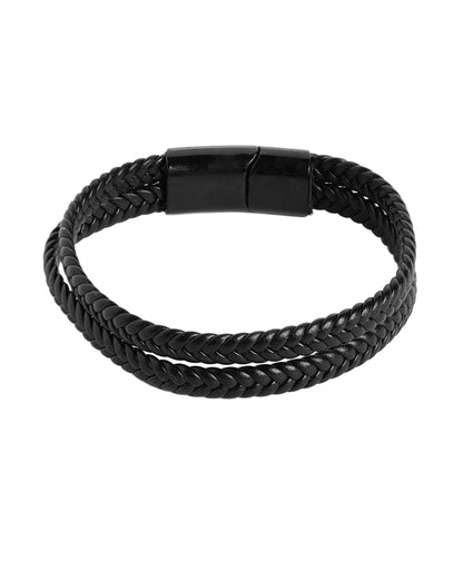Men Set of 2 Bohemian Multistrand Faux Leather Bracelet