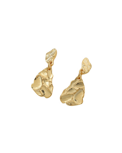 18kt Gold Plated Contemporary Drop Earring