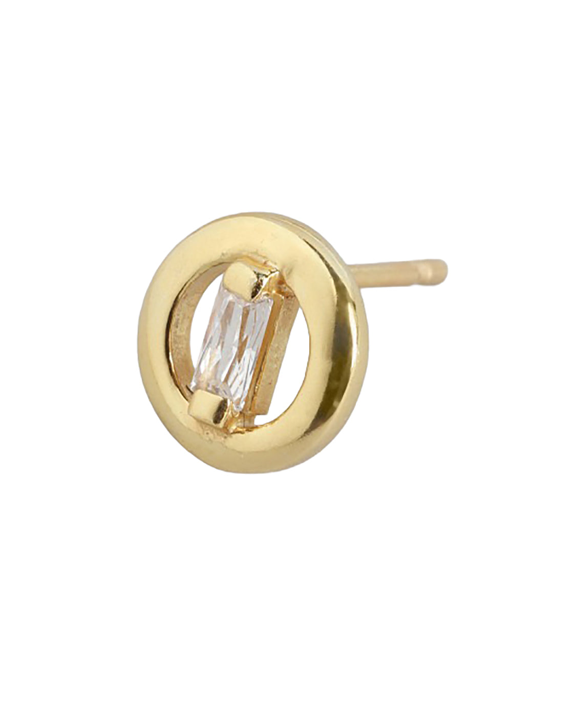 925 Sterling Silver 18kt Gold Plated CZ Mini Stud Earring