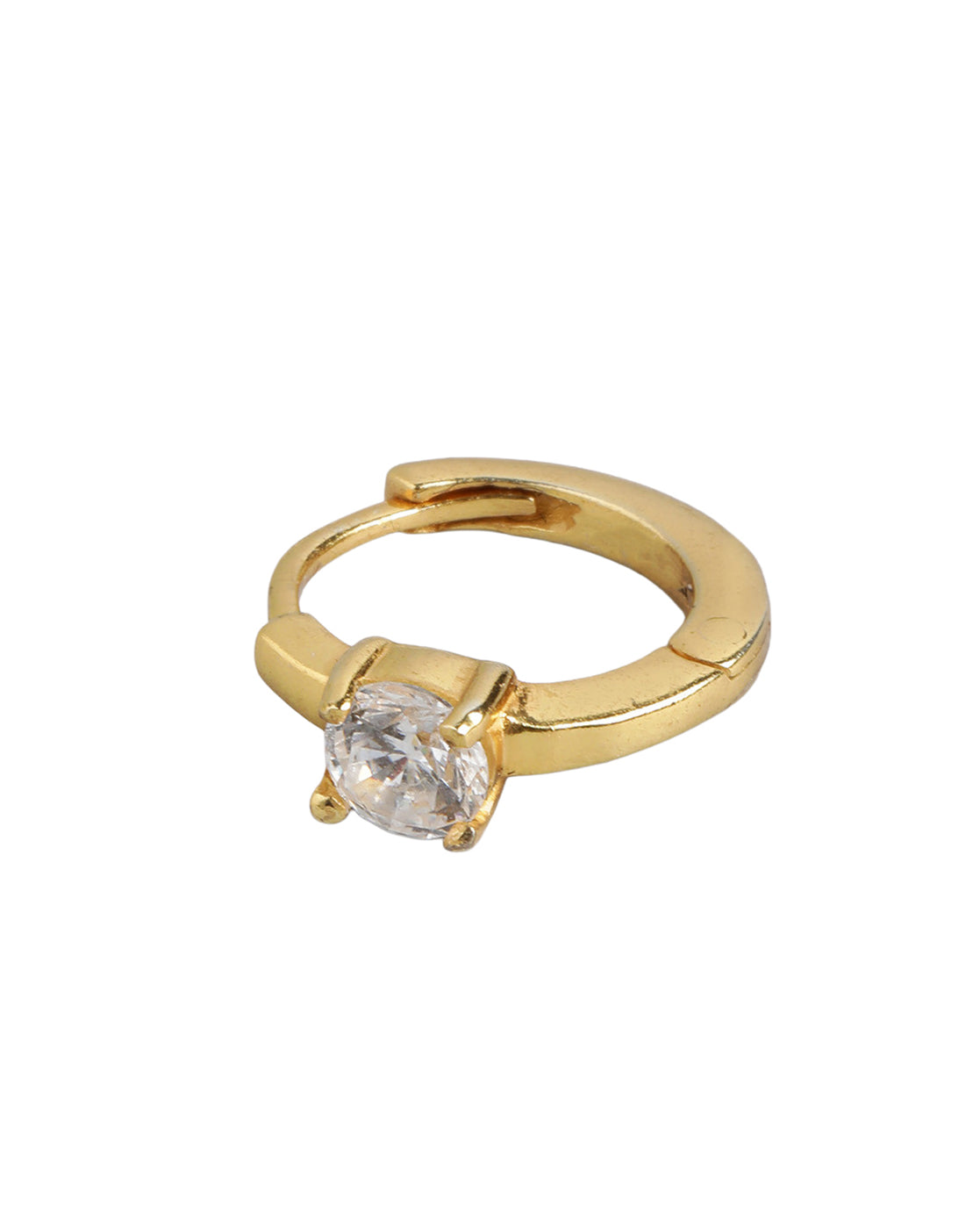 925 Sterling Silver 18kt Gold Plated CZ Circular Mini Hoop Earring