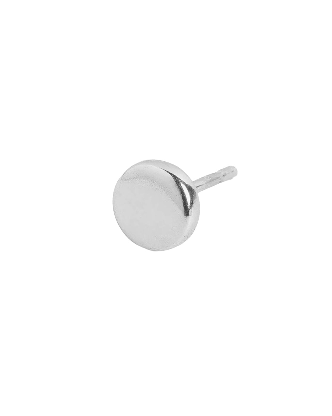 Men Rhodium Plated Circular Stud Earring