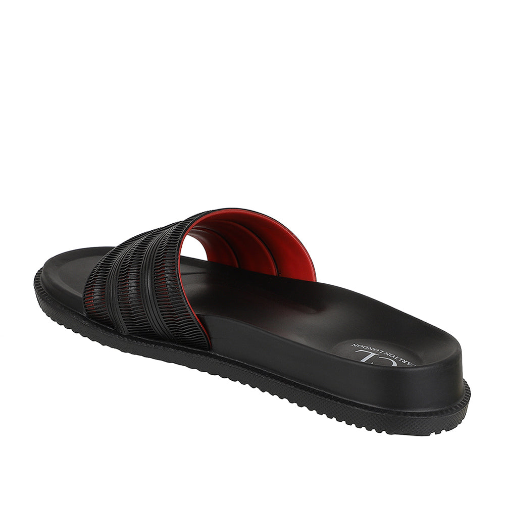 Men Textured Comfort Slip On Slider