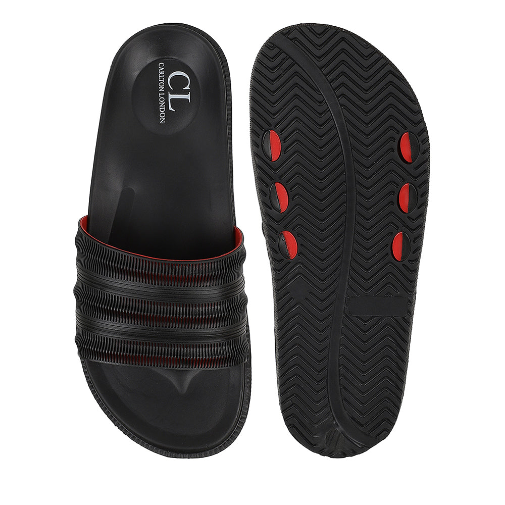 Men Textured Comfort Slip On Slider