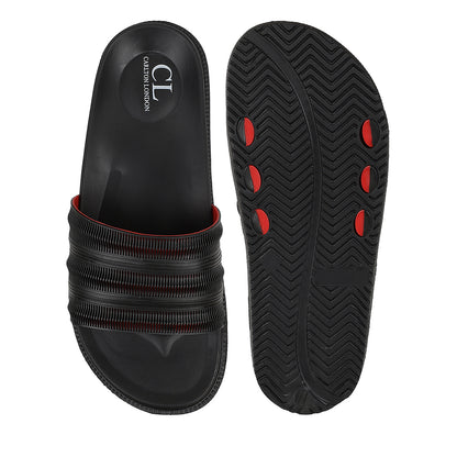 Men Textured Comfort Slip On Slider