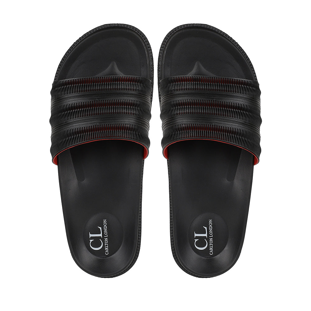 Men Textured Comfort Slip On Slider