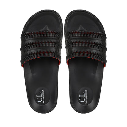 Men Textured Comfort Slip On Slider