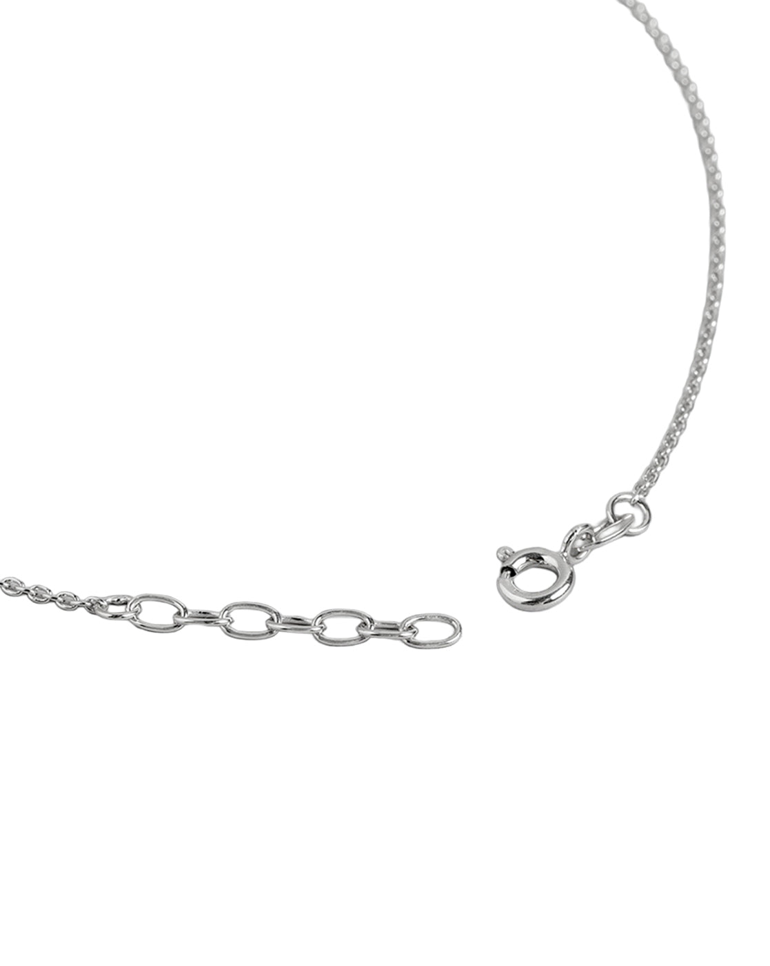 925 Sterling Silver Rhodium-Plated Emerald Studded  Anklet