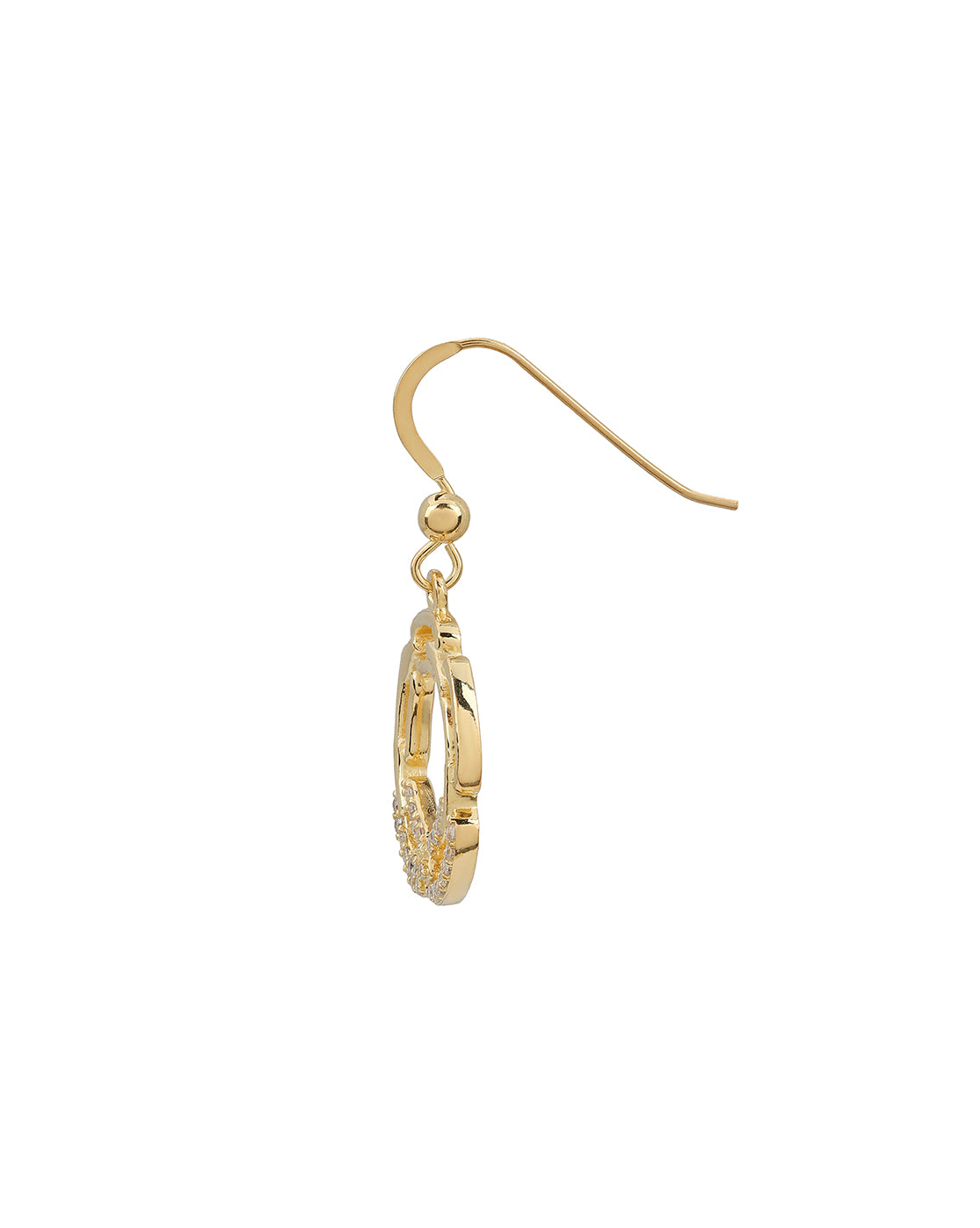 18kt Gold Plated CZ Interlocking Drop Earring