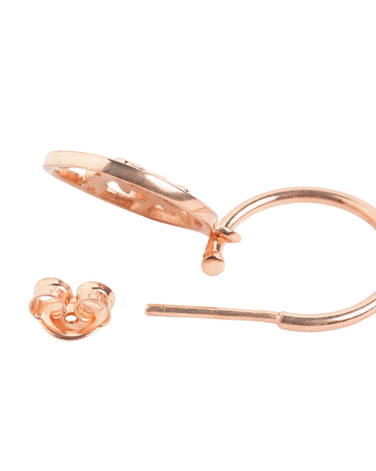 18kt Rose Gold Plated Tree of Life Half Hoop Earring