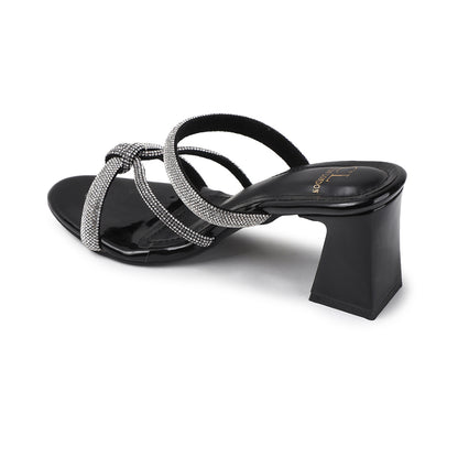 Lustrous Knot Strap Block Heel Women&