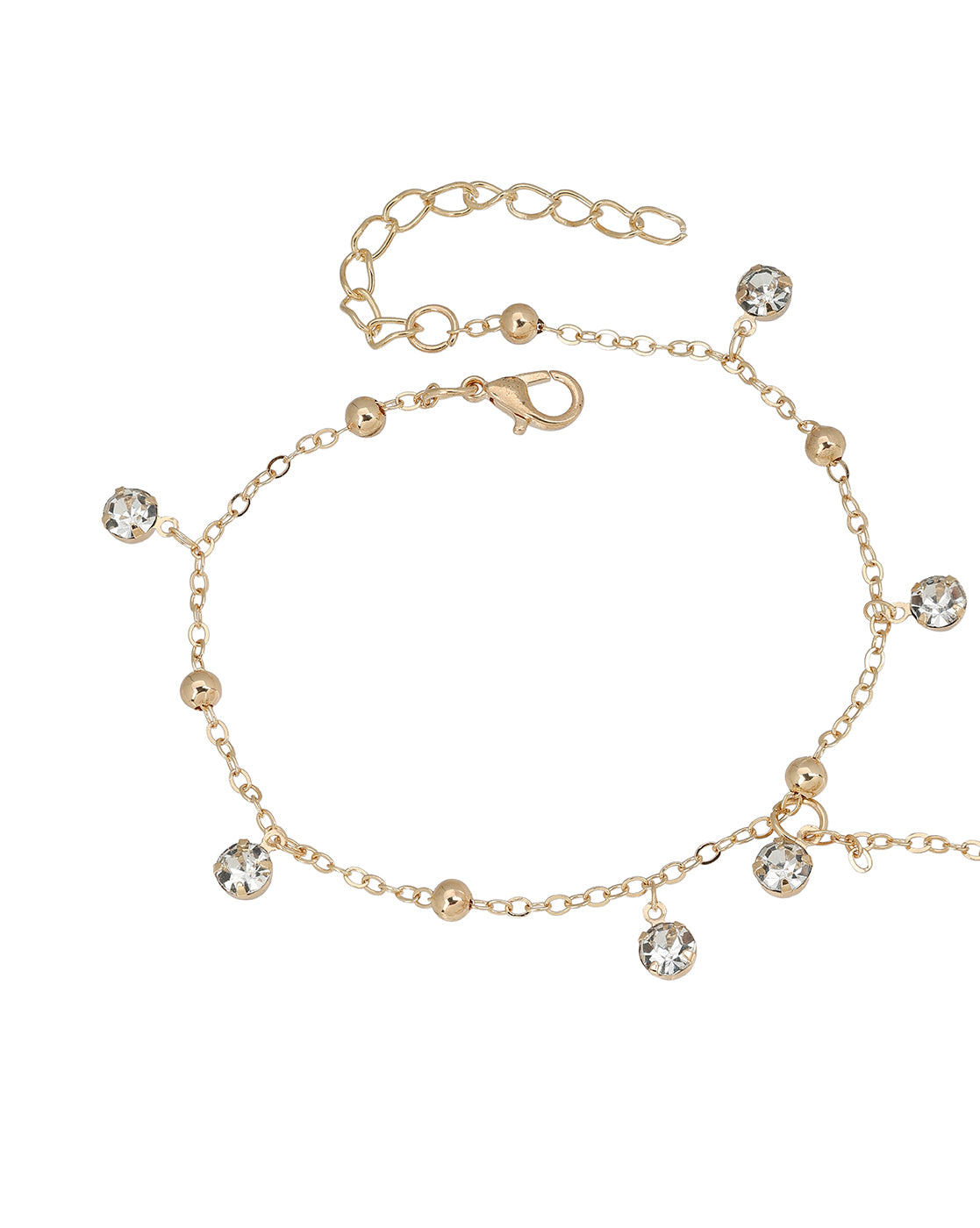Rose Gold Plated Dainty Solitaire Foot Chain Anklet