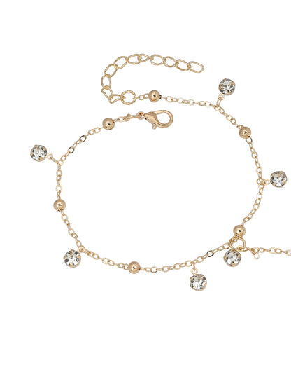 Rose Gold Plated Dainty Solitaire Foot Chain Anklet