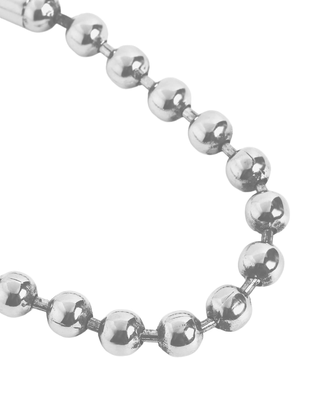 Men Silver Plated Metal Ball Link Bracelet