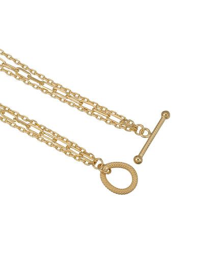 18kt Gold Plated Multi Layered Bracelet