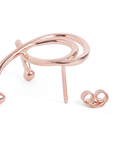 18kt Rose Gold Plated Crossover Cuff Earring