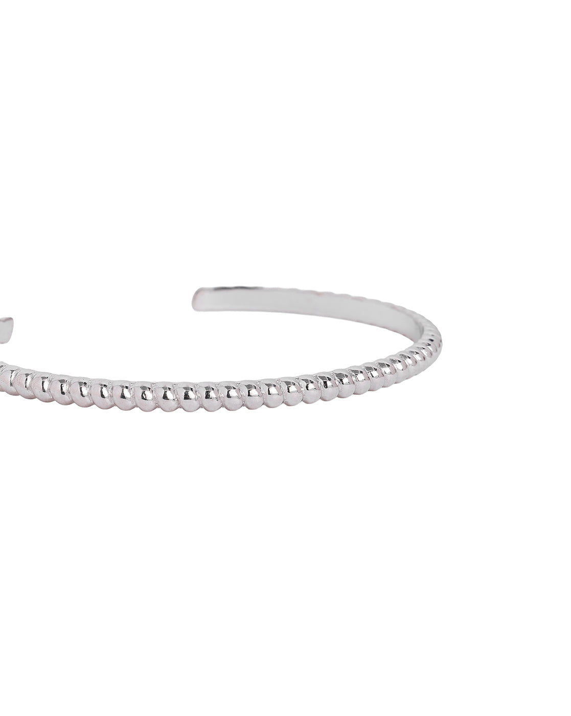 Rhodium Plated Twisted Cuff Bangle
