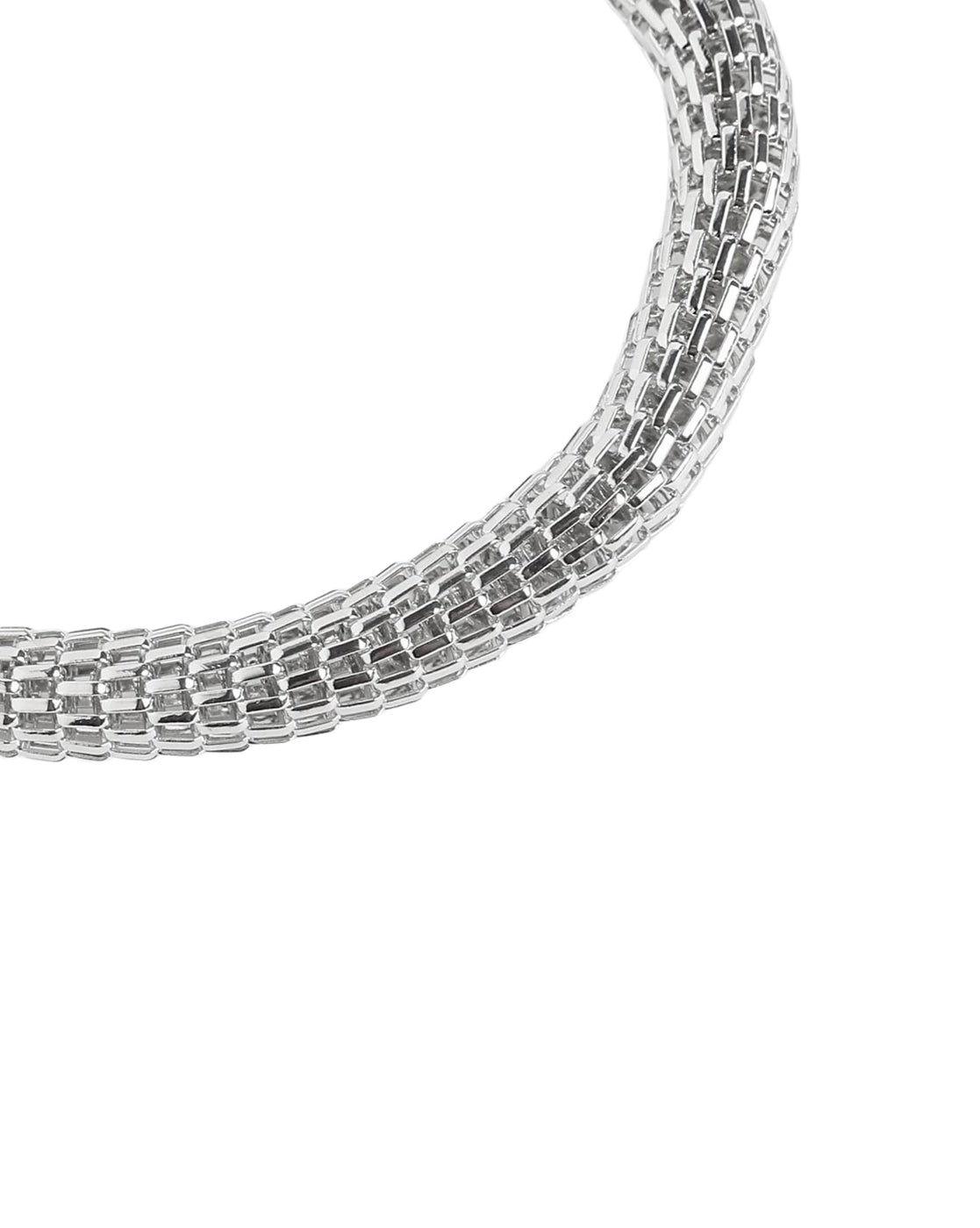 Men Silver Plated Flexible Bracelet