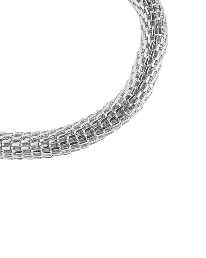 Men Silver Plated Flexible Bracelet