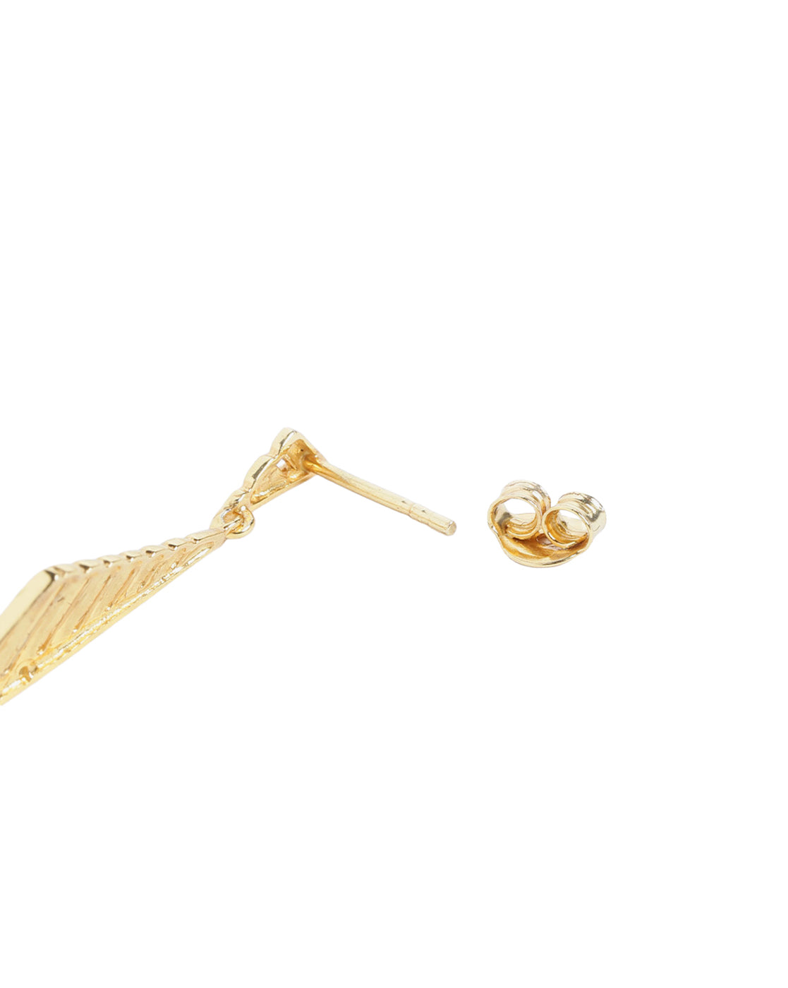 925 Sterling Silver 18kt Gold Plated CZ Triangular Drop Earring
