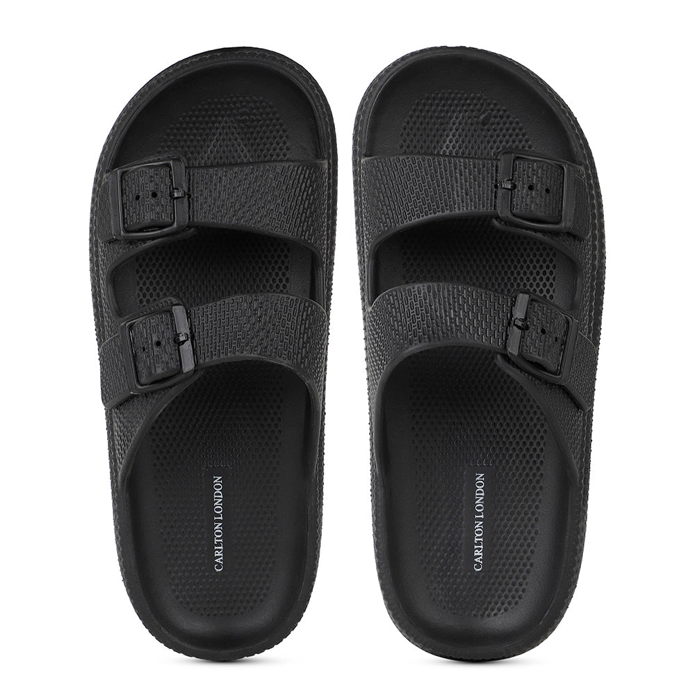 Men Textured Dual Strap Comfort Sliders