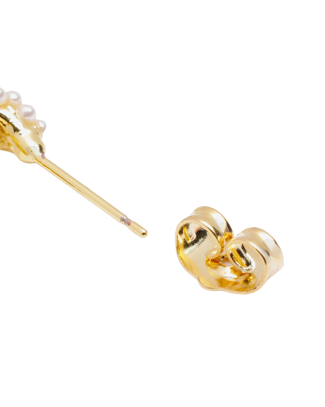 18kt Gold Plated Pearl Half Hoop Earring