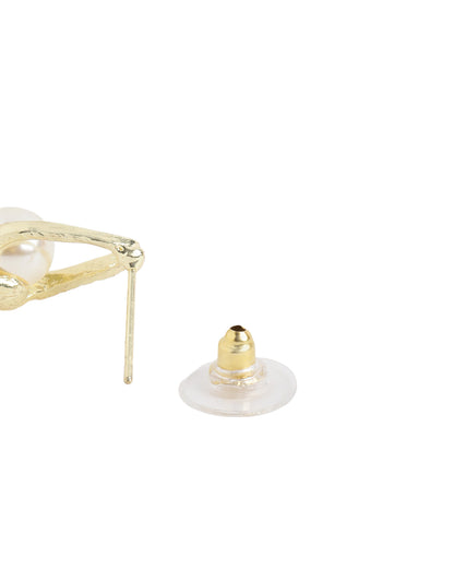 Gold Plated Pearl Multipack Set of 5 Hoops-Studs-Teardrop Organic Earrings