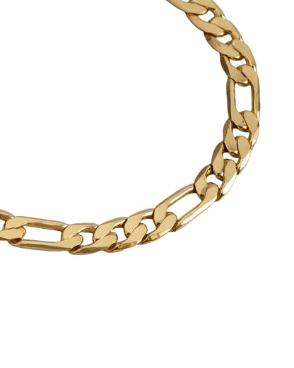 Men 18kt Gold Plated Link Figaro Bracelet with Gift Card