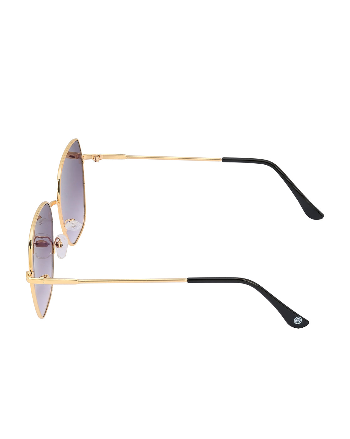 Women Gold and Black Toned Blue UV Protected Lens Oversized Sunglasses