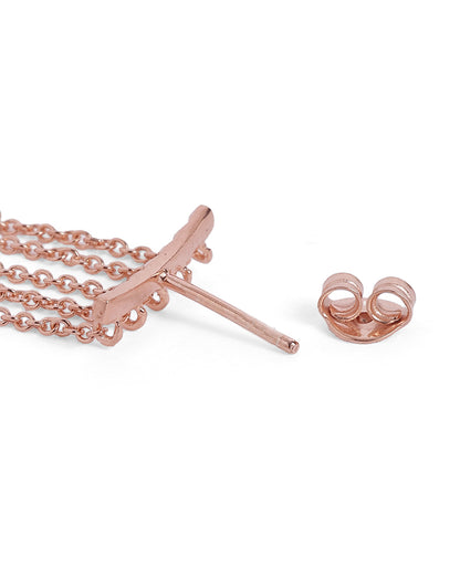 18kt Rose Gold Plated Dangling CZ and Chandelier Drop Earring