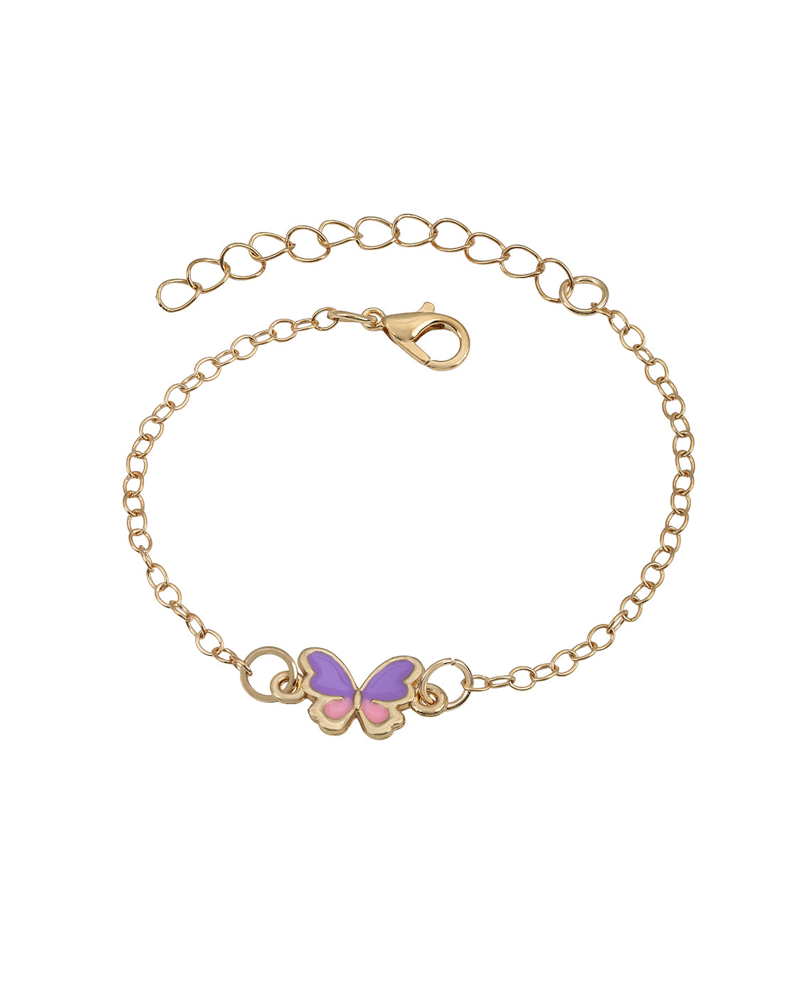 Girls Gold Plated Multi-Colour Butterfly Jewellery Set