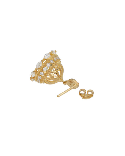 Premium 18kt Gold Plated Dainty CZ Jhumki Earring