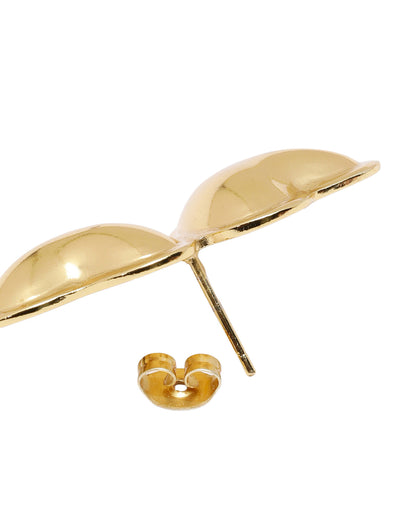 Gold Plated Minimal Twin Heart Stud Earring