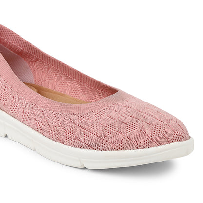 Women Textured Knit Comfort Ballet Flats