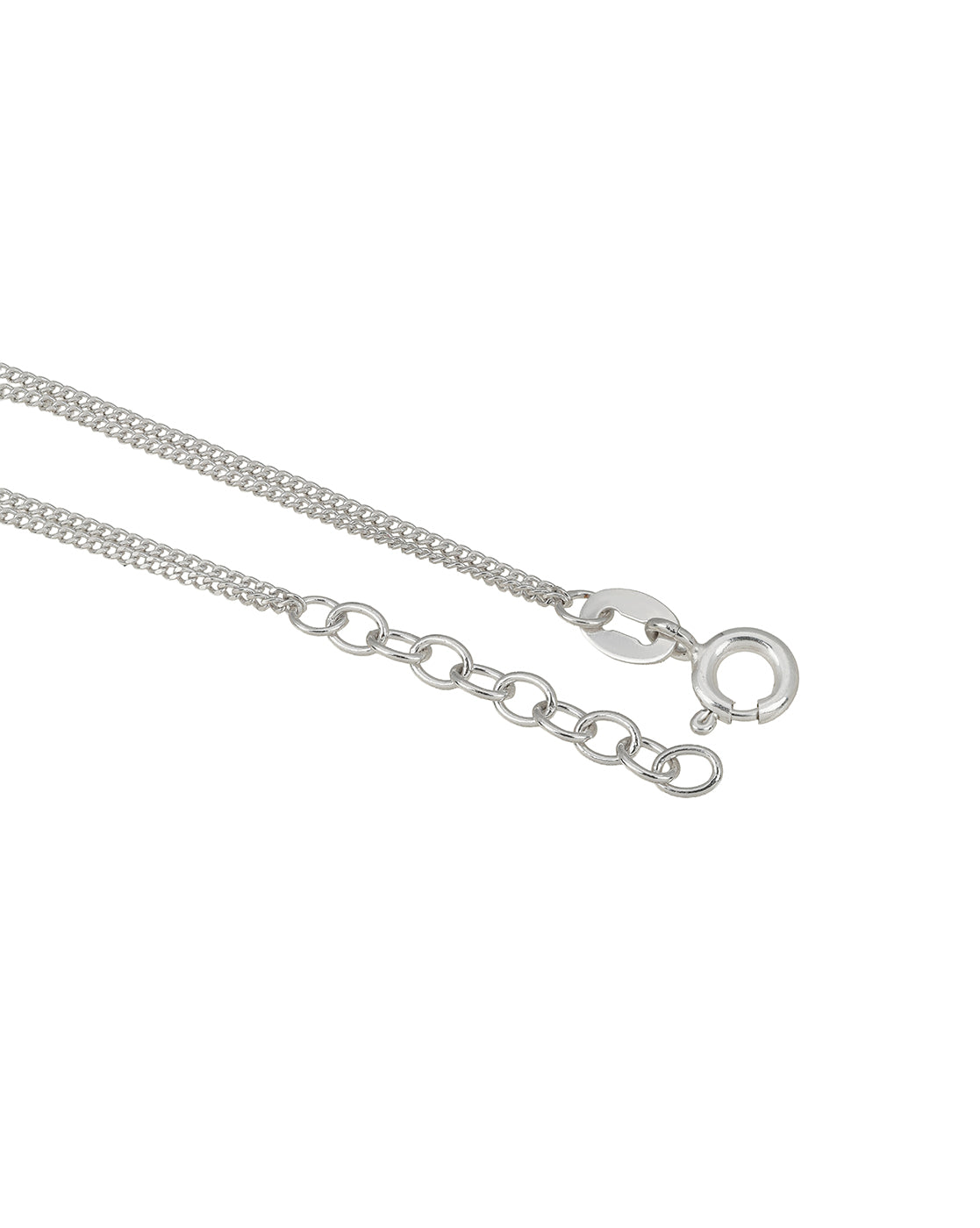 Rhodium Plated Infinity Double Chain Layered Anklet