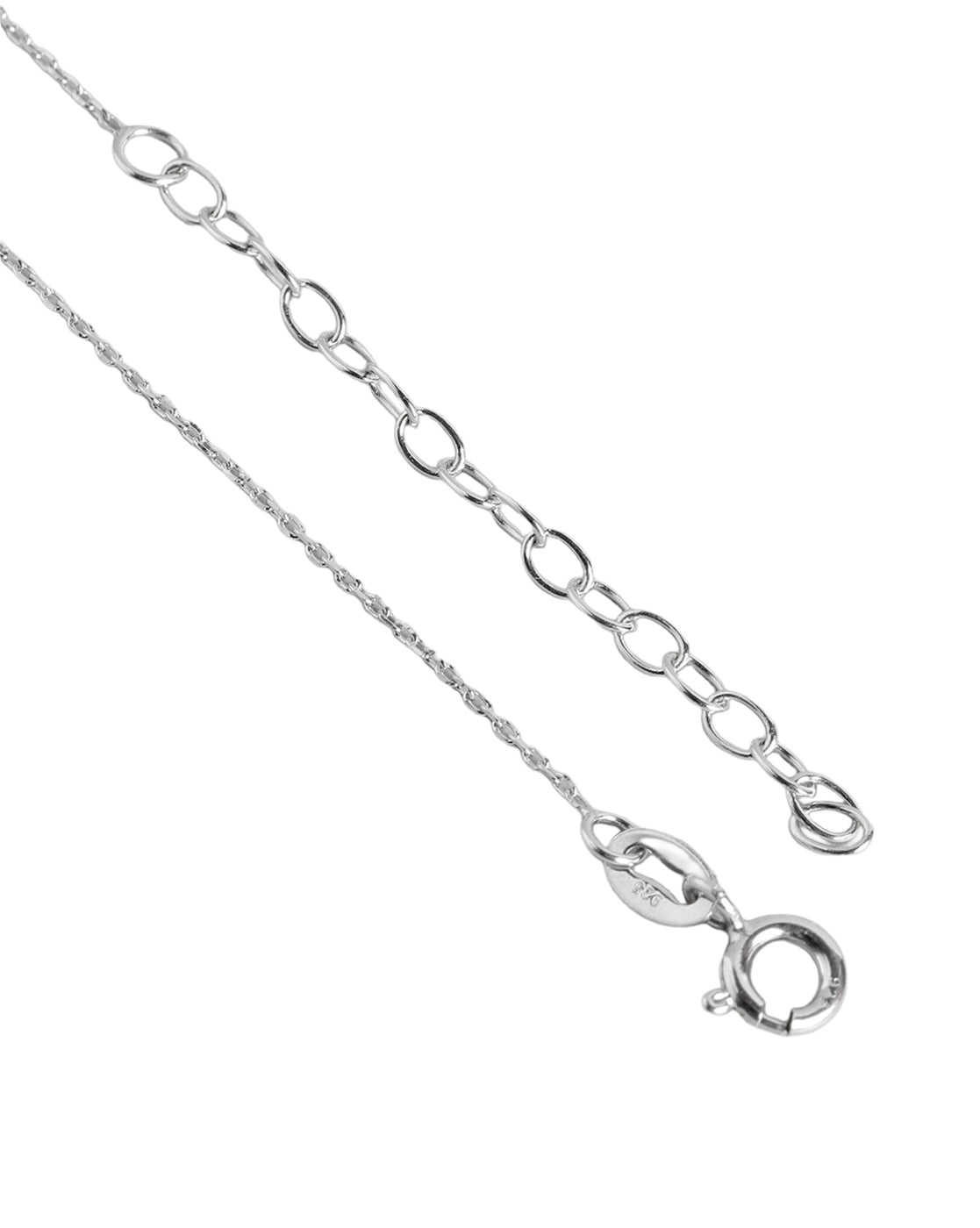 925 Sterling Silver Rhodium Plated Enamel Twin Heart in Circular Pendant and Chainn