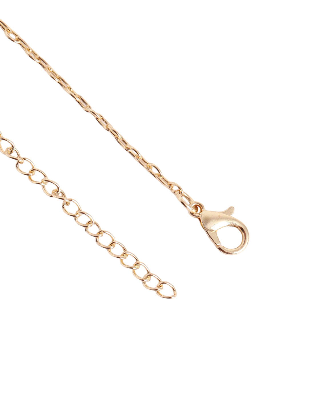 Gold Toned Fashionable Pink Crystal Solitaire Charm Necklace