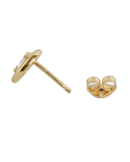 925 Sterling Silver 18kt Gold Plated CZ Mini Stud Earring