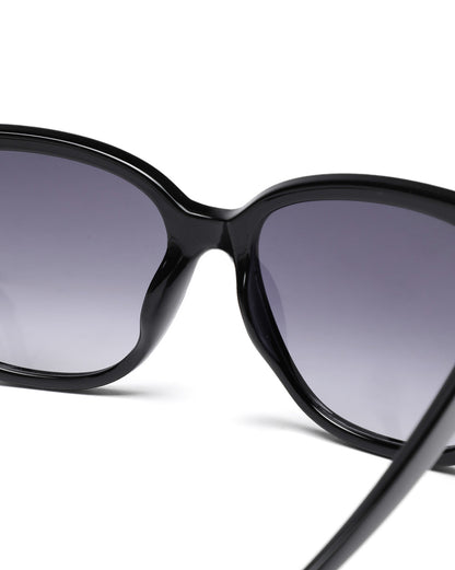 Women Black Toned Blue UV Protected Lens Oversized Sunglasses
