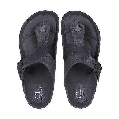 Men Solid Thong Slide with Adjustable Strap