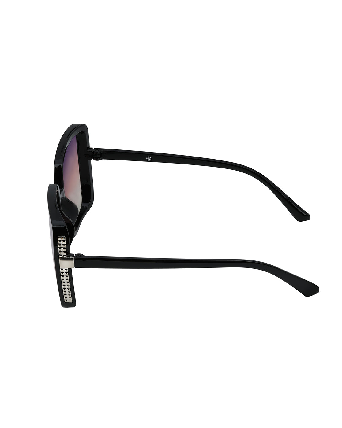 Women Black &amp; Silver Toned UV Protected Gradient Lens Oversized Sunglasses