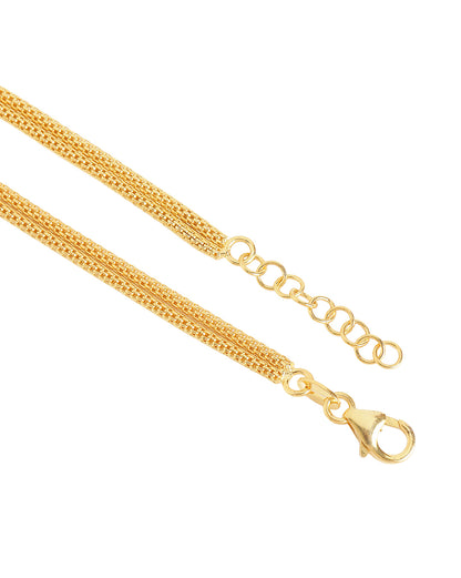 18kt Gold Plated Love Knot Mesh Chain Wraparound Adjustable Bracelet