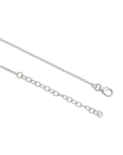 Rhodium Plated Radha and Krishna Oxidised Pendant and Chain for Unisex
