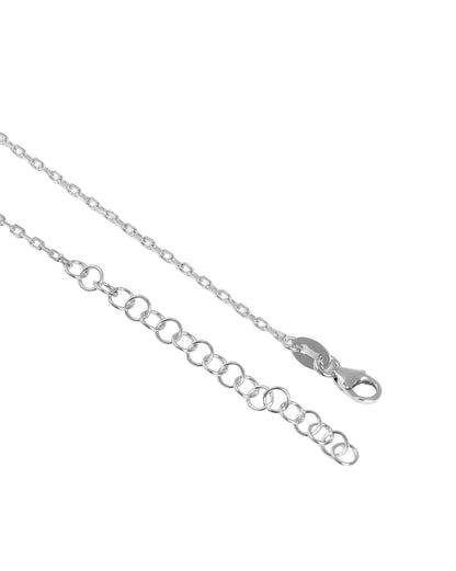 Men Rhodium Plated Shark Tooth Pendant and Chain
