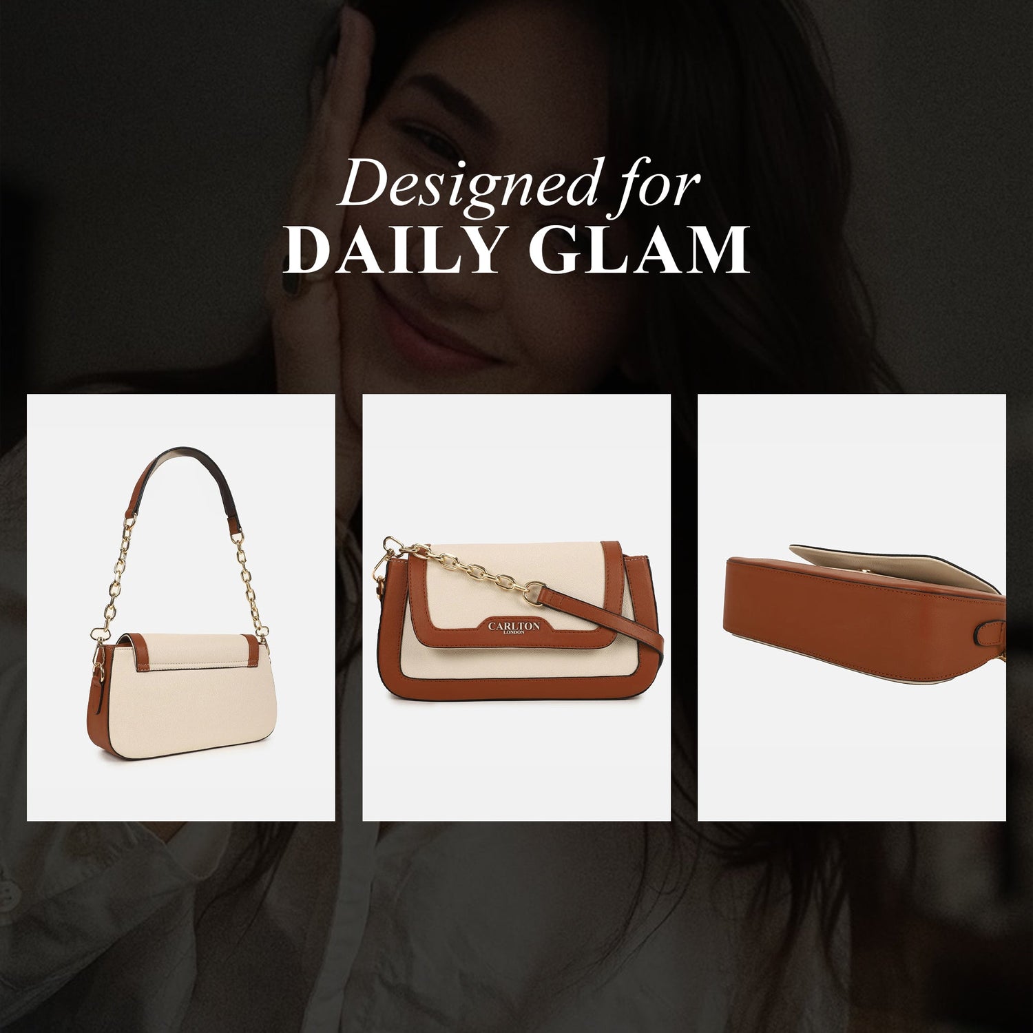 Carlton London Women Handbag - CLLP-945 TAN CREAM