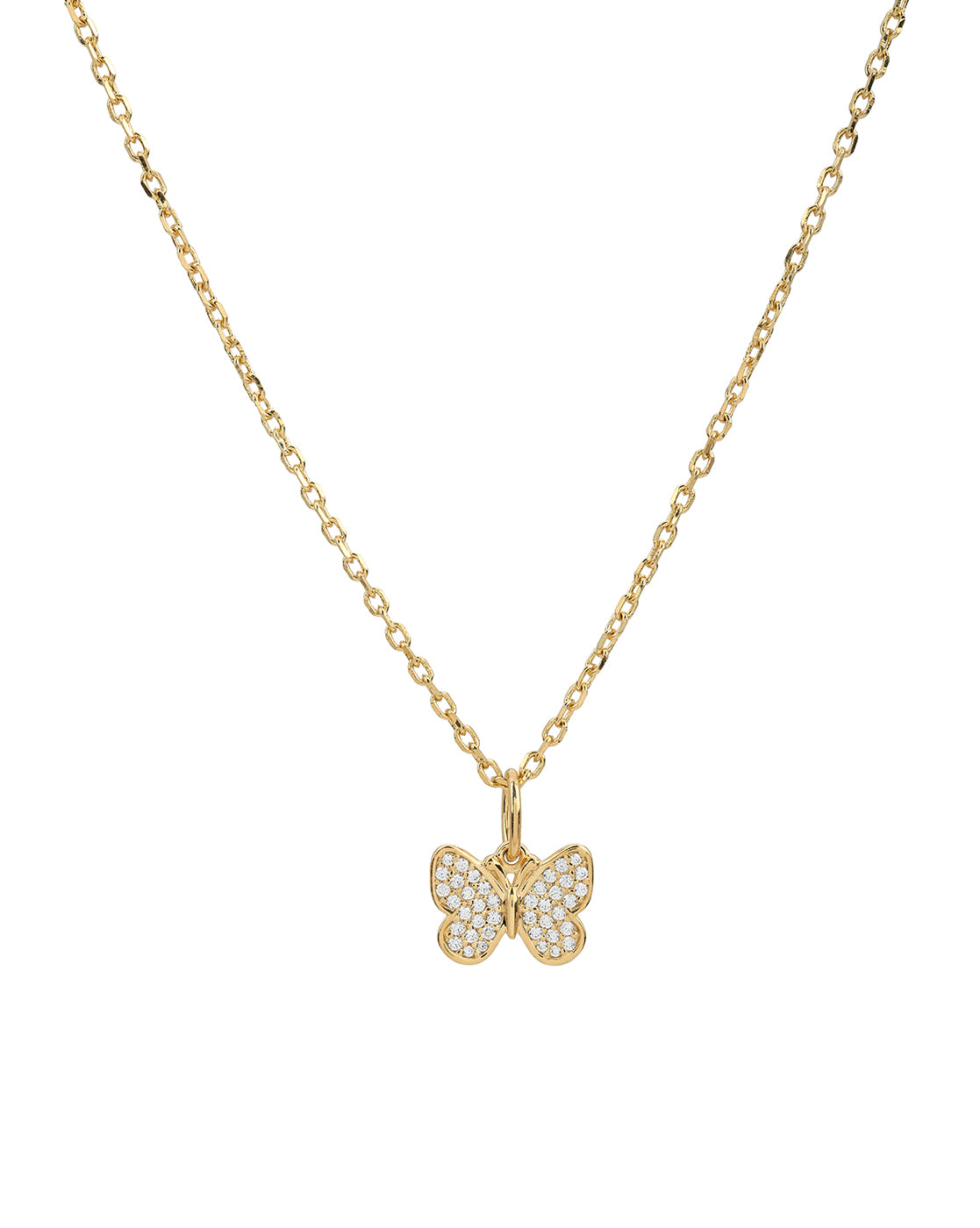 18kt Gold Plated CZ  4-Clover, Heart, Butterfly &amp; Leaf Interchangeable pendant with Chain Necklace