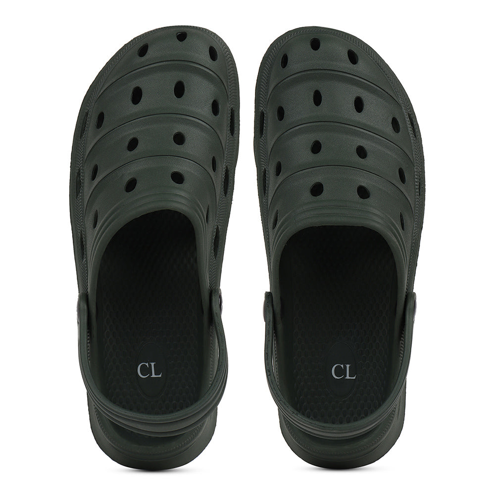 Men Sculpted Perforated Comfort Clogs with Back Strap
