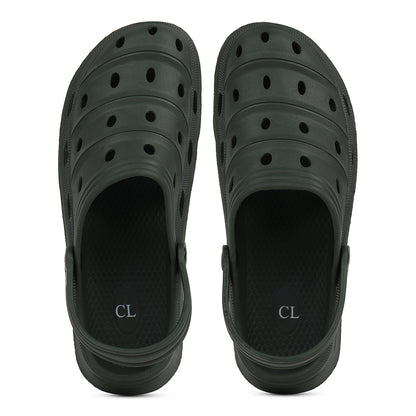 Men Sculpted Perforated Comfort Clogs with Back Strap