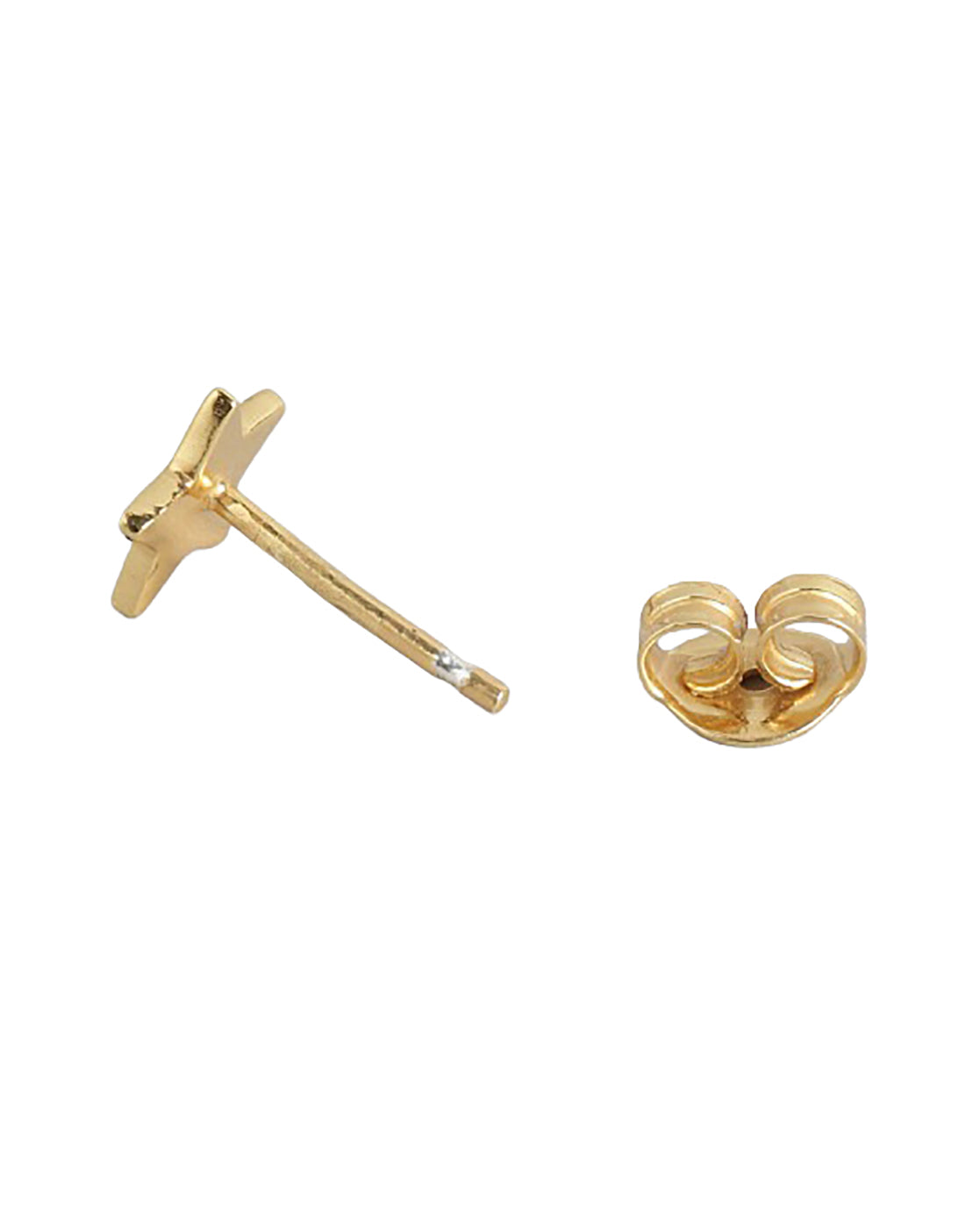 925 Sterling Silver 18kt Gold Plated Petite Star Stud Earring