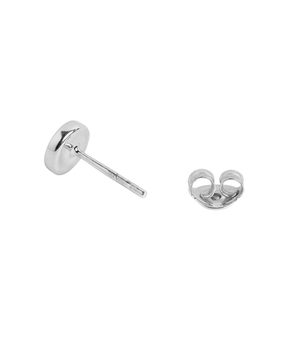 Men Rhodium Plated Circular Stud Earring