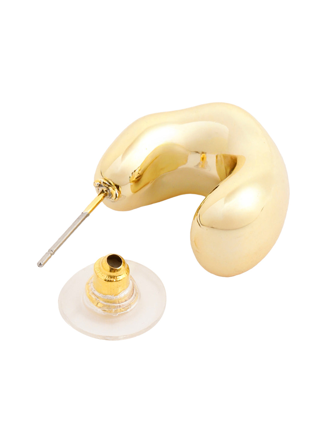 Gold Plated Elegant Moon shape Half Hoop Earring